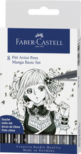 FABER-CASTELL Tuschestift PITT artist pen, Manga Basic Set