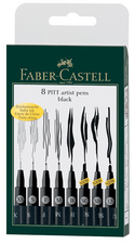 FABER-CASTELL Tuschestift PITT artist pen, schwarz, 8er Etui