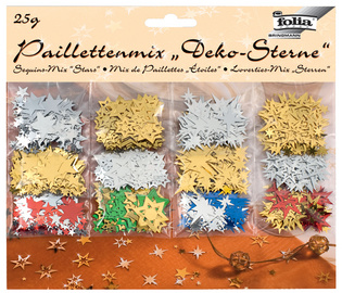 folia Paillettenmix/Streuschmuck Deko-Sterne, sortiert