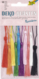 folia Deko-Quasten RAINBOW, 10-farbig sortiert