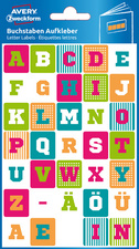 AVERY Zweckform Buchstaben-Etiketten, farbig sortiert
