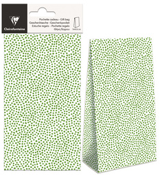 Clairefontaine Papiertüte mit Blockboden, grüne Welle