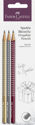 FABER-CASTELL Bleistiftset GRIP SPARKLE Pearl, Blisterkarte