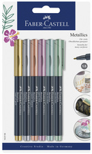 FABER-CASTELL Metallics Marker, 6er Blisterkarte