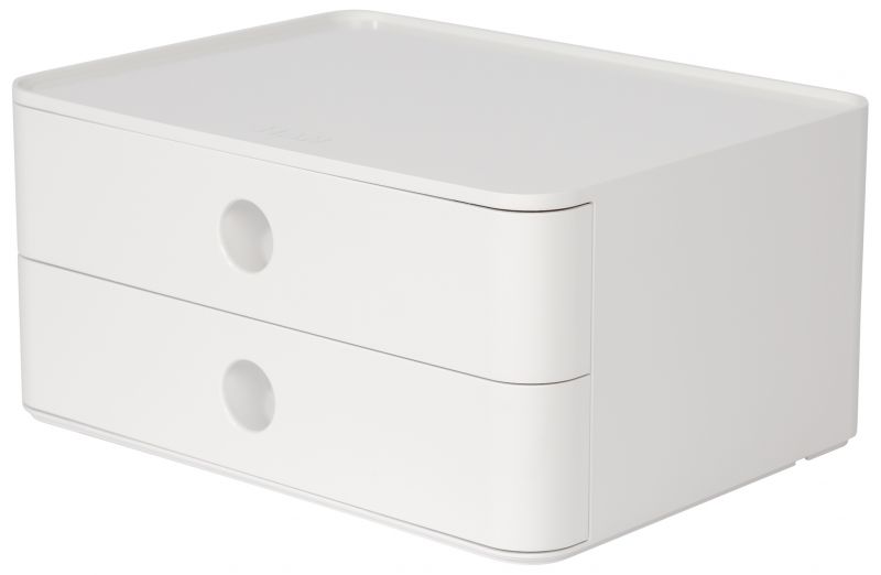 HAN SMART-BOX ALLISON – kompakte Design-Schubladenbox mit 2 Schubladen, hochglänzend und in Premium-Qualität, snow white, 1120-12