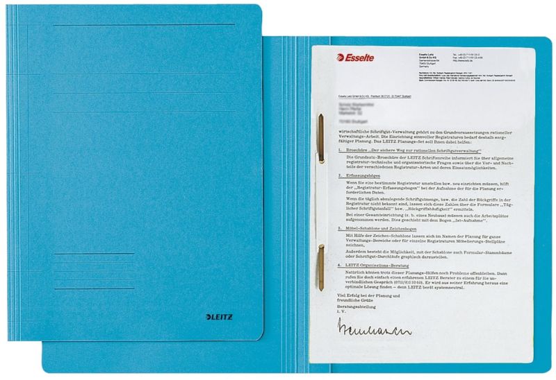 Leitz 3003 Schnellhefter Fresh - A4, 250 Blatt, kfm. Heftung, Karton (RC), blau