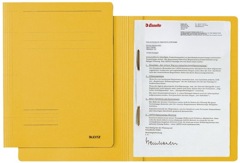 Leitz 3003 Schnellhefter Fresh - A4, 250 Blatt, kfm. Heftung, Karton (RC), gelb