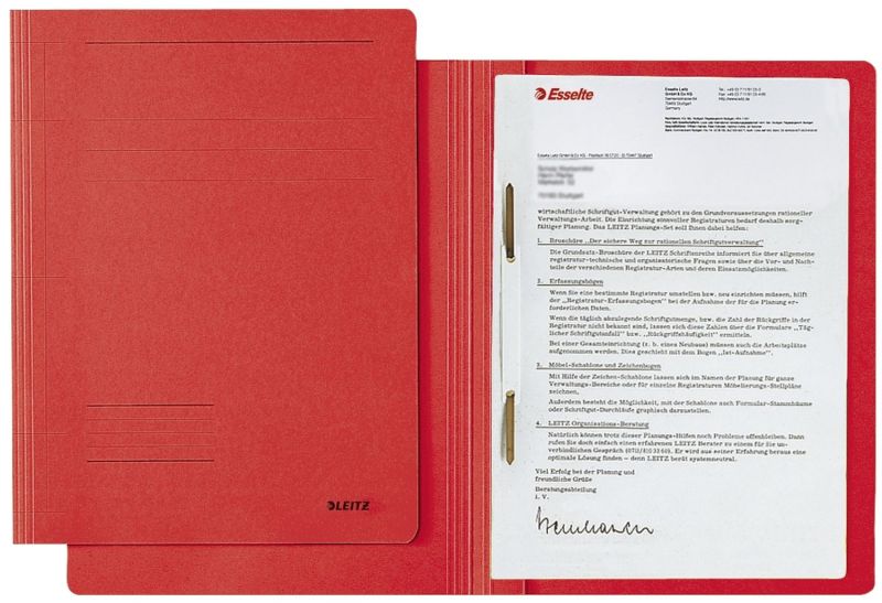 Leitz 3003 Schnellhefter Fresh - A4, 250 Blatt, kfm. Heftung, Karton (RC), rot