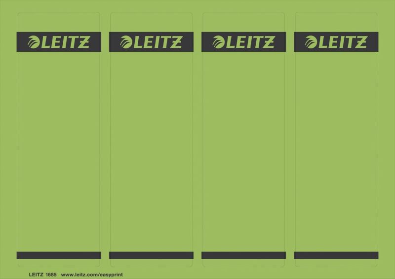 Leitz 1685 PC-beschriftbare Rückenschilder - Papier, kurz/breit,100 Stück, grün