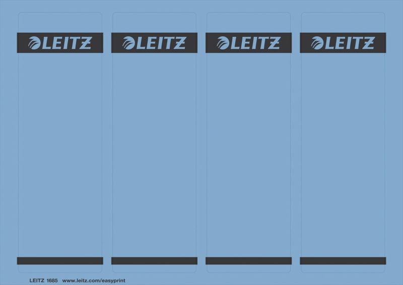 Leitz 1685 PC-beschriftbare Rückenschilder - Papier, kurz/breit,100 Stück, blau