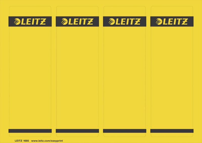 Leitz 1685 PC-beschriftbare Rückenschilder - Papier, kurz/breit,100 Stück, gelb