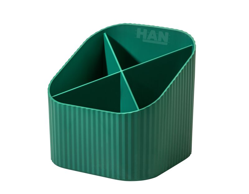 HAN Schreibtischköcher X-Loop KARMA – 4 Fächer, 80-100% Recyclingmaterial, öko-grün, 17248-05