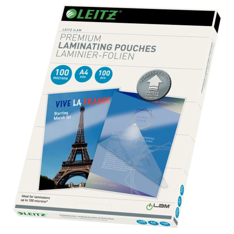 Leitz 7480 Laminierfolie UDT - A4, glänzend, 100 mym, 100 Stück