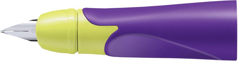 Rechtshänder-Griffstück für ergonomischen Schulfüller mit Standard-Feder M - STABILO EASYbirdy in violett/gelb