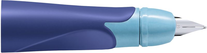 Linkshänder-Griffstück für ergonomischen Schulfüller mit Standard-Feder M - STABILO EASYbirdy in mitternachtsblau/azur