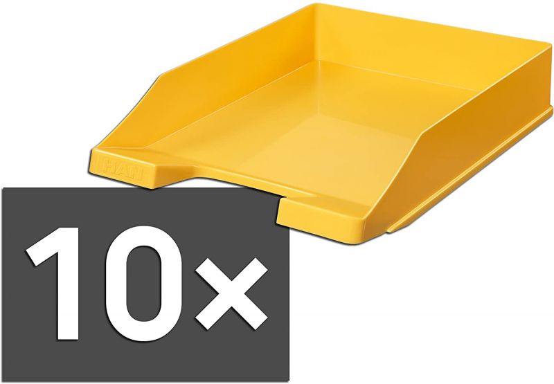 10er Pack Briefablage KLASSIK, gelb DIN A4/C4, stapelbar, stabil