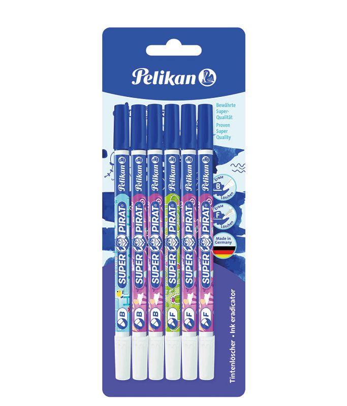 Pelikan TintenlöscherSuper-Pirat 850, farblich sortiert (6 Stück ) B + F