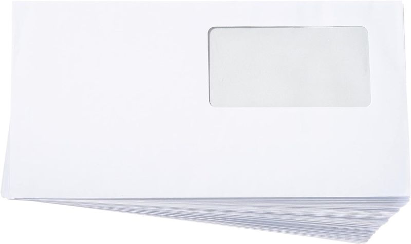 Herlitz Briefumschlag DIN Lang, Selbstklebend mit Fenster, 100 Stück mit Innendruck in Folienpackung, eingeschweißt, weiß, DL