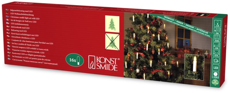 Konstsmide 1000-020 Innenkette Onestring mit 16 LED-Topkerzen