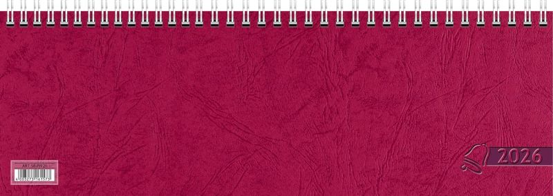 Querterminbuch 2026 | 297×105 mm, Karton, rot