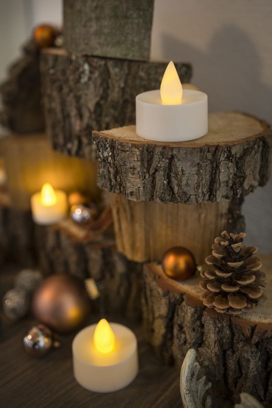 Konstsmide 1980-100 - LED Teelicht 2er Set, groß, 2 warm weiße Dioden, batteriebetrieben, Innen, 2 x CR2032 3V (inkl.)