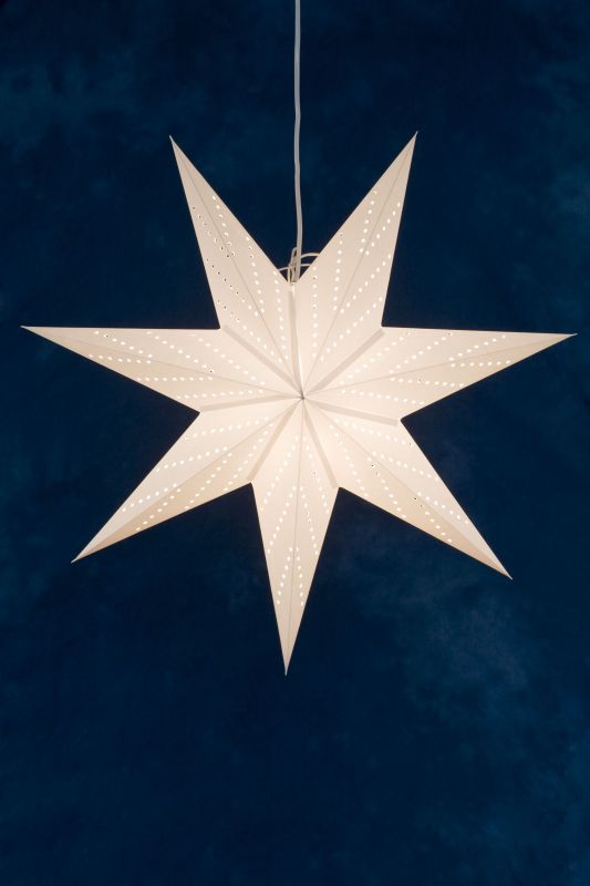 Konstsmide 2955-200 - Weißer Papierstern, perforiert, 7 Zacken, ohne Anschlusskabel und Leuchtmittel, Innen