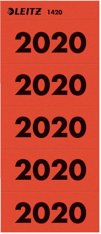 Leitz 1420 Inhaltsschild 2020 - selbstklebend, 100 Stück, rot
