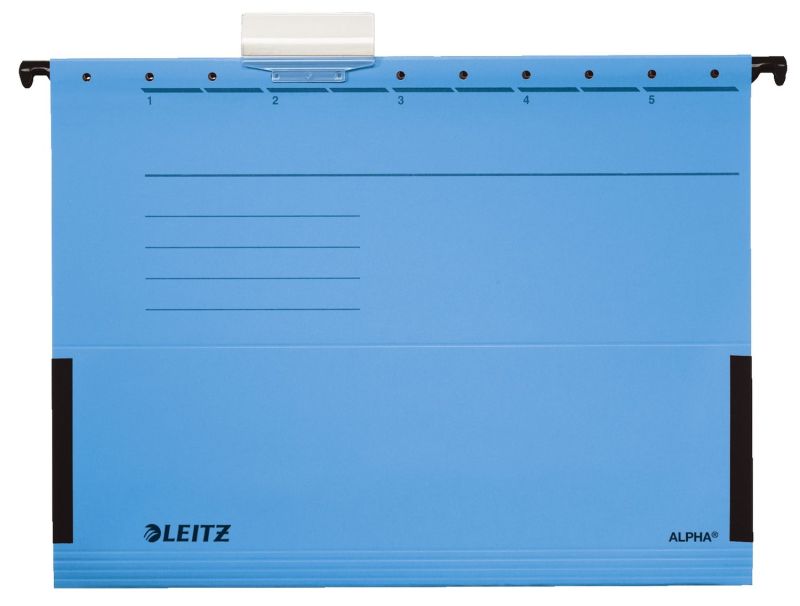 Leitz 1986 Hängetasche ALPHA® - seitlich mit Fröschen, Pendarec-Karton, blau