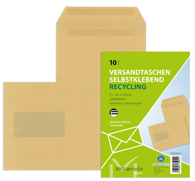 MAILmedia Versandtasche Natron braun, C4, mit Fenster