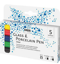 KREUL Glass & Porcelain Pen Clear, 5er-Set