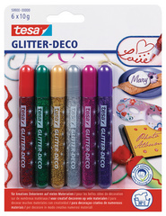 tesa Glitzerkleber Glitter Deko Tube, Inhalt: 6 x 10 g