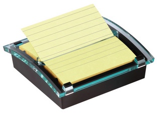 Post-it Z-Notes Spender, schwarz/transparent, inkl. 1 Block