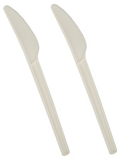 PAPSTAR Messer pure, aus C-PLA, Länge: 166 mm, weiß, 12er