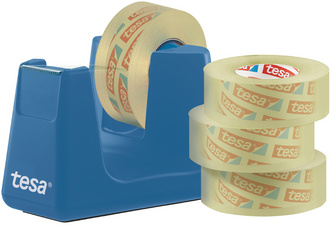 tesa Tischabroller Easy Cut Smart, blau + 4 Rollen