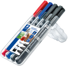 STAEDTLER Lumocolor Permanent-Marker duo, 4er Etui