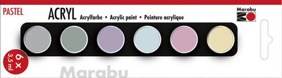 Marabu Acrylfarben-Set PASTELL, 6 x 3,5 ml