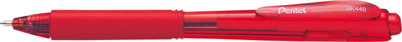 Pentel Kugelschreiber BK440, mit ergonomischer Griffzone, Druckmechanik, 0,35mm, Rot