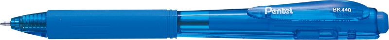 Pentel Kugelschreiber BK440, mit ergonomischer Griffzone, Druckmechanik, 0,35mm, Hellblau