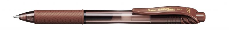 Pentel Liquid Gel-Tintenroller EnerGelX BL107, Druckmechanik, nachfüllbar, 0,35mm, Braun