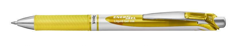 Pentel Liquid Gel-Tintenroller EnerGel BL77, Druckmechanik, nachfüllbar, 0,35mm, Gelb