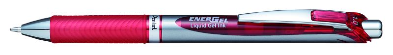 Pentel Liquid Gel-Tintenroller EnerGel BL80, Druckmechanik, nachfüllbar, 0,5mm, Rot