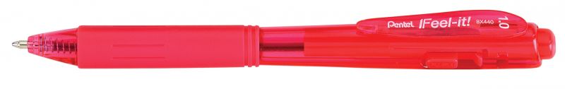 Pentel Kugelschreiber Feel-it! BX440, Druckmechanik, mit ergonomischer Griffzone, 0,5mm, Pink