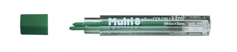 Pentel Druckbuntstift-Mine für Mehrfarb-Zeichenstift CH2, 2,0mm, Grün Inhalt: 2 Farbminen
