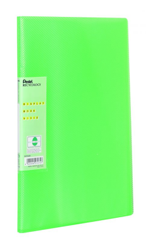 Pentel Sichtbuch Vivid DCF343, 30 fest eingebundene Hüllen, DIN A4, Grün