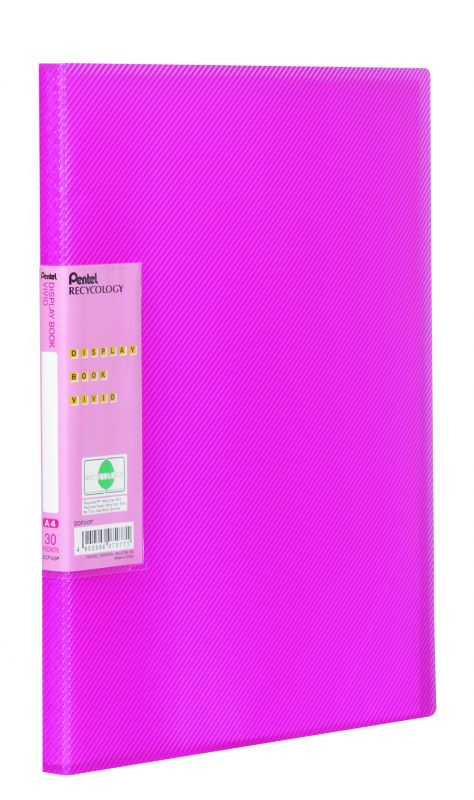 Pentel Sichtbuch Vivid DCF343, 30 fest eingebundene Hüllen, DIN A4, Pink