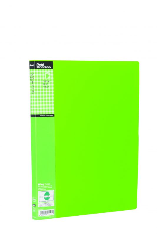 Pentel Sichtbuch Fresh DCF542, 20 fest eingebundene Hüllen, DIN A4, Hellgrün