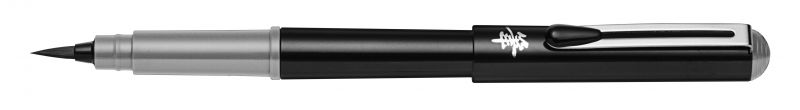 Pentel Pinselstift Pocket Brush GFKP mit pigmentierter Tinte, nachfüllbar, variable Strichstärke, Grau