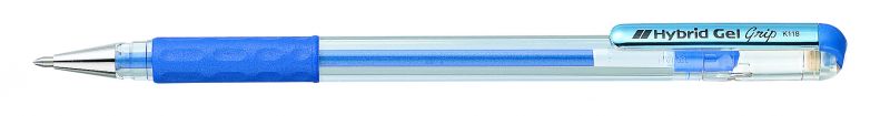 Pentel Metallic-Gel-Tintenroller Hybrid Gel Grip K118, 0,4mm, Metallic-Blau