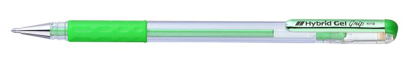 Pentel Metallic-Gel-Tintenroller Hybrid Gel Grip K118, 0,4mm, Metallic-Grün