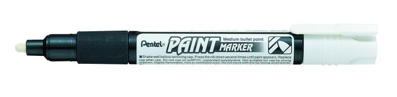 Pentel Lack-Marker Paint Marker MMP20, 2mm Rundspitze, Weiß